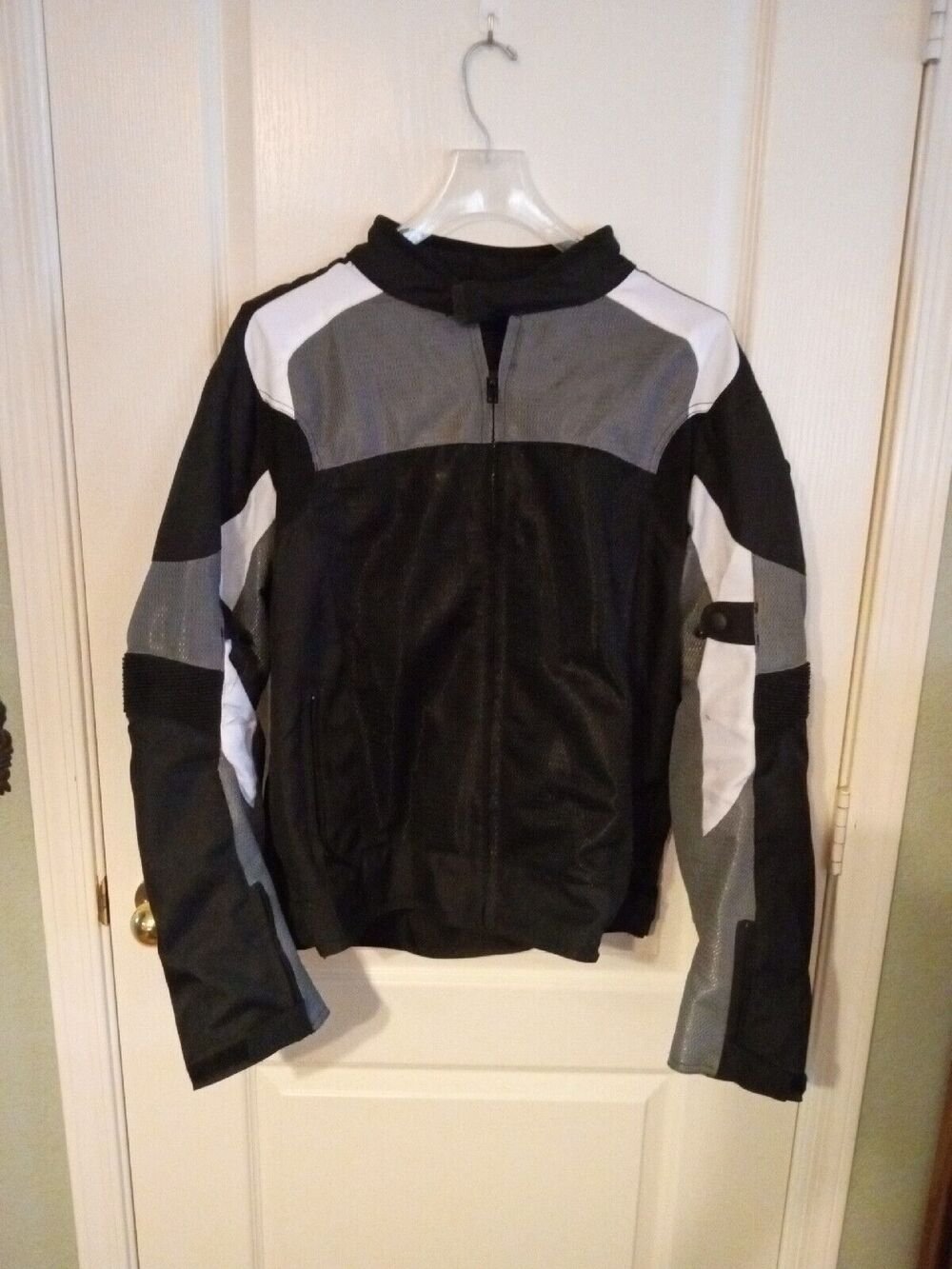 Motorcycle Jacket Bilt Mens BLM1 Mesh Black Padded Full Zip Biker SZ Large L Lg
